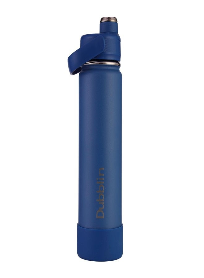 Dubblin Zoom Water Bottle 750 ml| Double Wall Vacuum Insulated Stainless Steel Bottle | Keeps Water Hot & Cold | No Sweat | Leak Proof | BPA Free, Color-Blue - Image 1